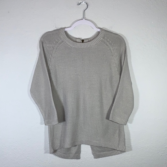 Zara Knit Gray Zipper Back Crewneck Pullover Sweater size Medium - Picture 10 of 12
